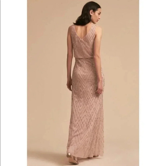 Anthropologie BHLDN Blaise Sequin Embellished Maxi Gown Long Dress in Blush - Picture 5 of 15